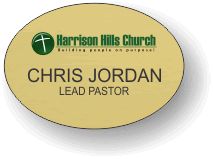 (image for) Harrison Hills Church Gold Oval Badge